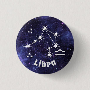 Rond 2,50 Cm Badge Libra, Badge Horoscope Zodiac