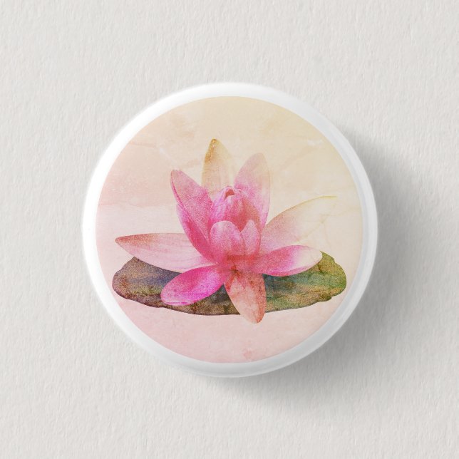 ROND 2,50 CM BADGE : LOTUS ROSE (Devant)