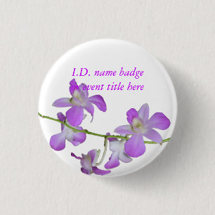 Rond 2,50 Cm Badge nominatif vif de fleurs
