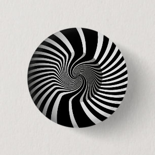 Rond 2,50 Cm Badge - Psychedelic Art Swirl B/W