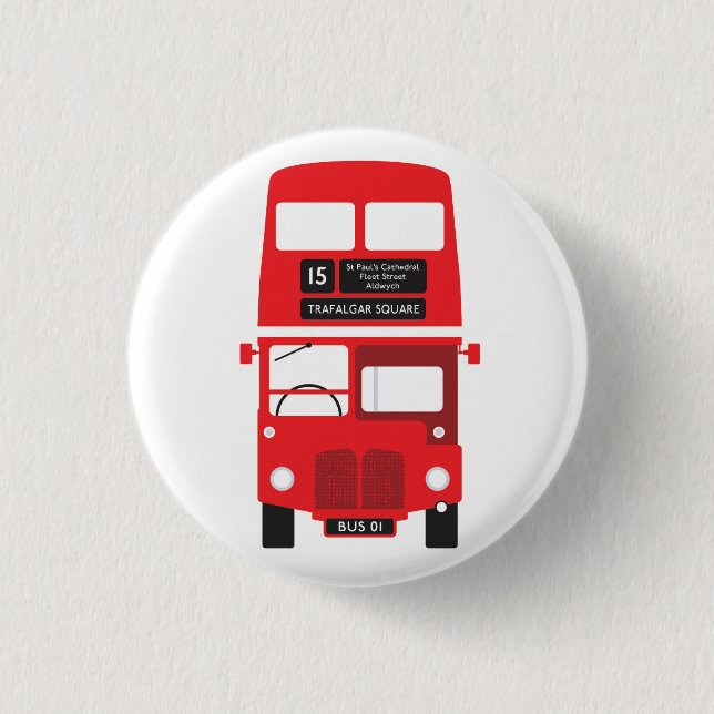 Rond 2,50 Cm Badge Red London Bus (Devant)