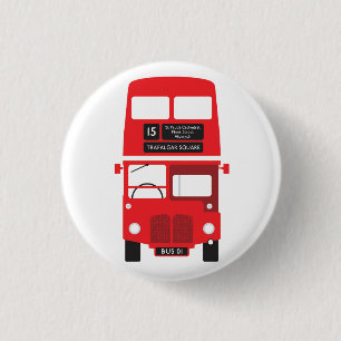 Rond 2,50 Cm Badge Red London Bus