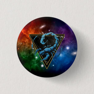 Rond 2,50 Cm Badge Scorpion Zodiaque Cadeau Astrologie