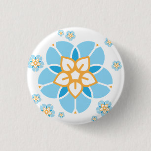 Rond 2,50 Cm Badge Semaine Mondiale sans Enfants multi fleurs (