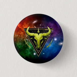 Rond 2,50 Cm Badge Taureau Zodiaque Cadeau Astrologie