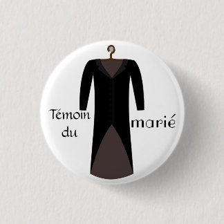 Rond 2,50 Cm Badge témoin du marié