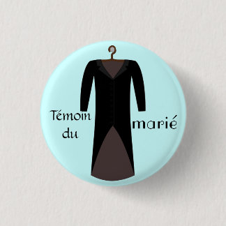 Rond 2,50 Cm Badge témoin du marié bleu
