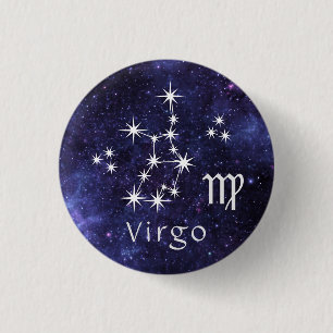 Rond 2,50 Cm Badge Virgo, Badge Zodiac Horoscope