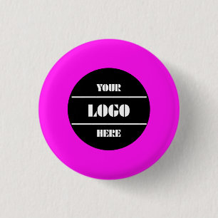 Rond 2,50 Cm Bouton Badge Cercle Personnalisé Rose Néon Clair