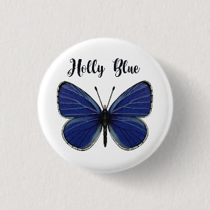 Rond 2,50 Cm Bouton bleu creux Badge ronde