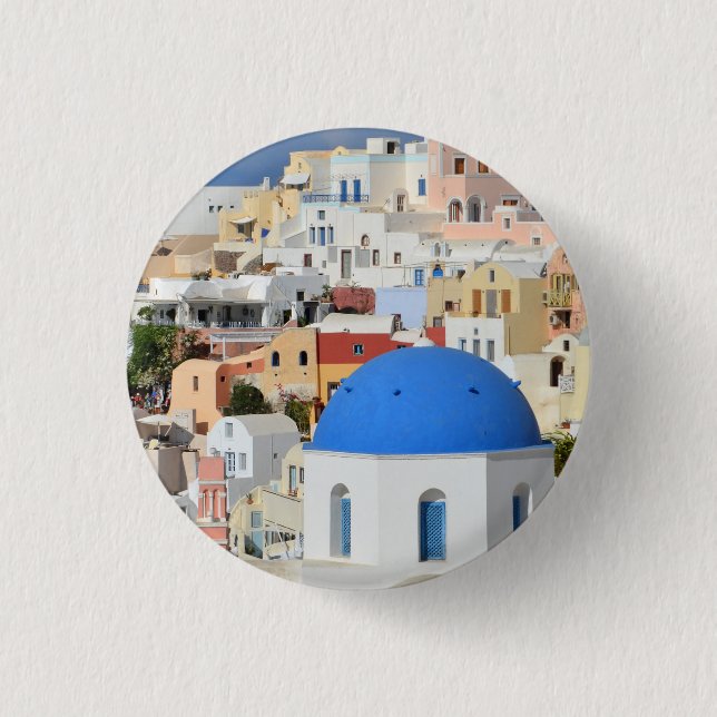 Rond 2,50 Cm Bouton d'architecture Santorin / Badge (Devant)