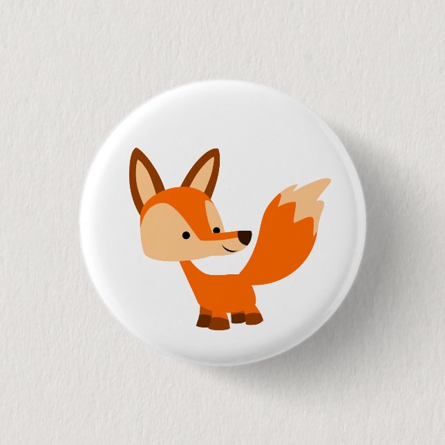 Rond 2,50 Cm Bouton Fox de dessin sympa Badge (Devant)