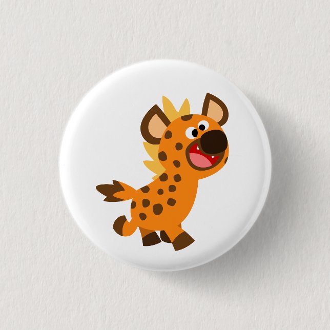 Rond 2,50 Cm Bouton Hyena de petit dessin mignon Badge (Devant)