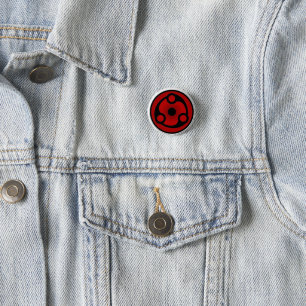 Rond 2,50 Cm 👁️Bouton Œil Cramoisi Badge de Pouvoir Anime👁️