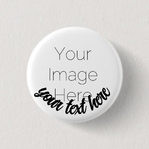 Rond 2,50 Cm Bouton photo personnalisé - Badge avec texte perso
