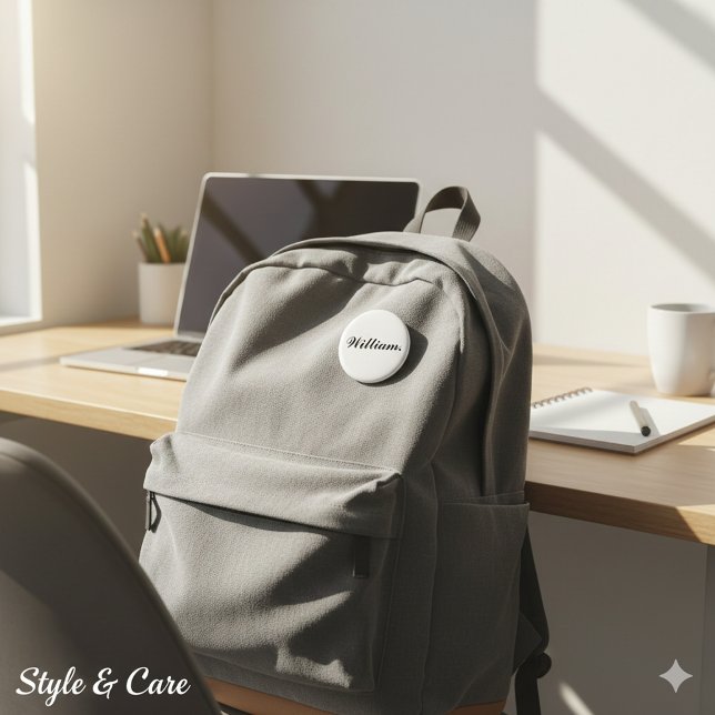 Rond 2,50 Cm Bouton Pinback du style de badge personnalisé (Personalized Name Badge Style Pinback Button)