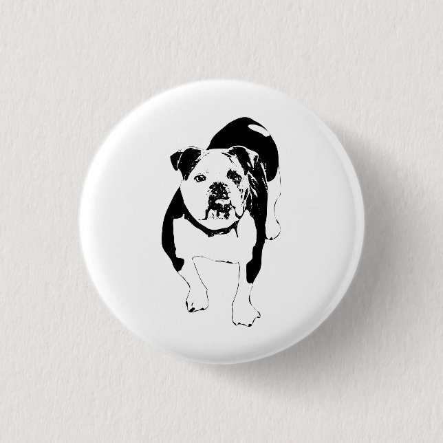 Rond 2,50 Cm Brave Dot, Badge de Bouledogue (Devant)