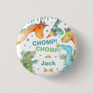 Rond 2,50 Cm CHOMP personnalisé ! CHOMP ! Badge Dinosaur