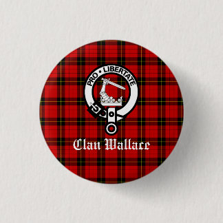 Rond 2,50 Cm Clan Wallace Crest Badge et Tartan