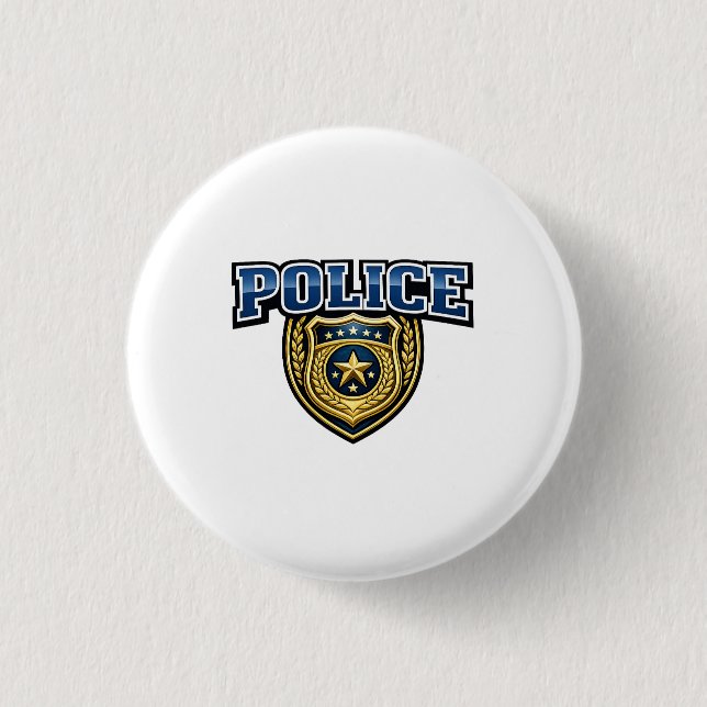 Rond 2,50 Cm Conception de texte gras pour badge de police (Devant)