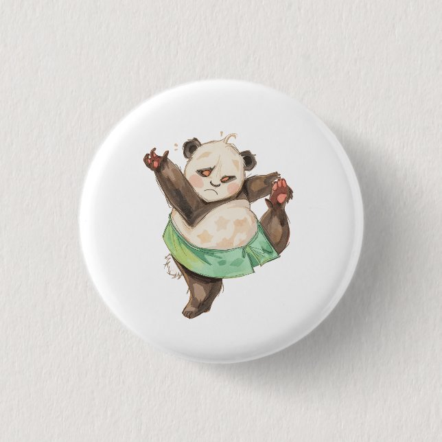 Rond 2,50 Cm Cute Funny Panda Ballerina Pin Button Badge (Devant)
