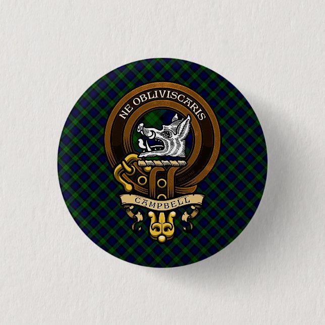 Rond 2,50 Cm Écosse Clan Campbell Badge et Crest (Devant)