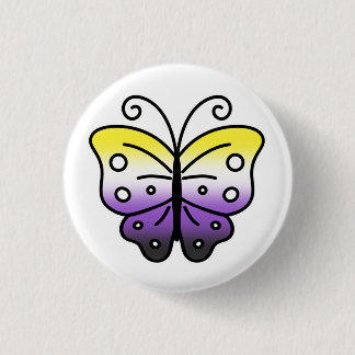 Rond 2,50 Cm Épingle à badge Papillon de Fierté Nonbinaire