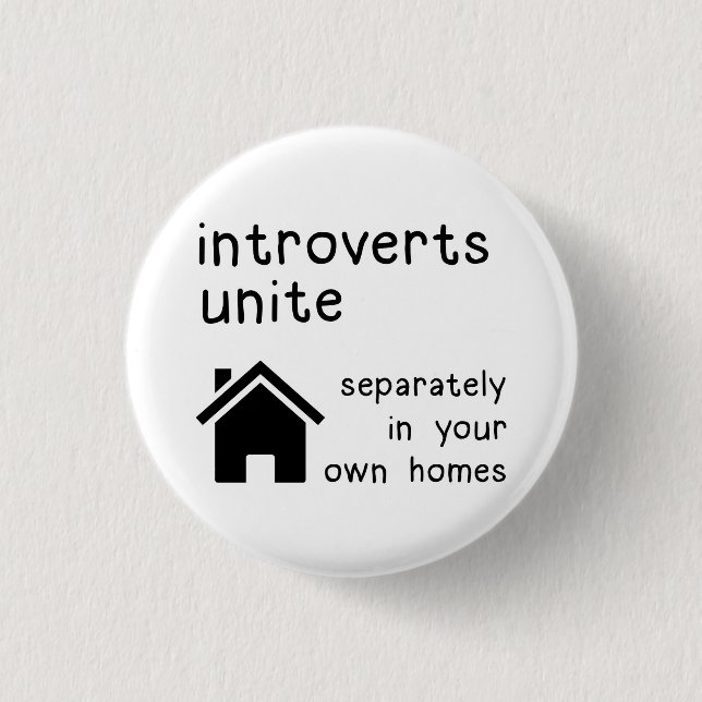 Rond 2,50 Cm Funny Introverts Unite Button Badge Pin (Devant)