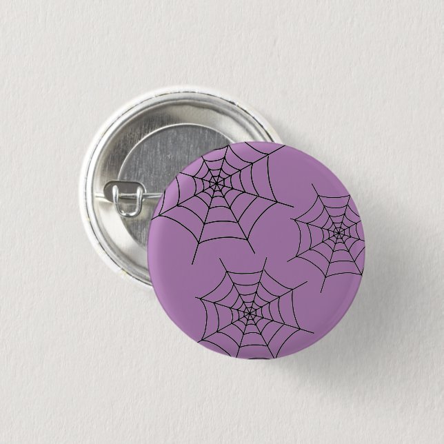 Rond 2,50 Cm Halloween Black Spiderweb - Armoire ronde Badge (Devant & derrière)