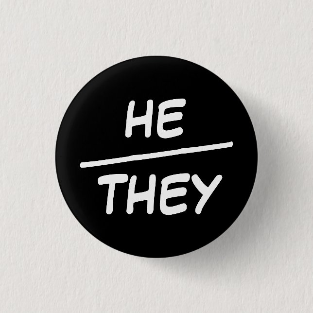 Rond 2,50 Cm He/They Pronouns Black & White Badge (Devant)
