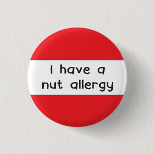 Rond 2,50 Cm j'ai un badge allergique aux noix allergique aux n