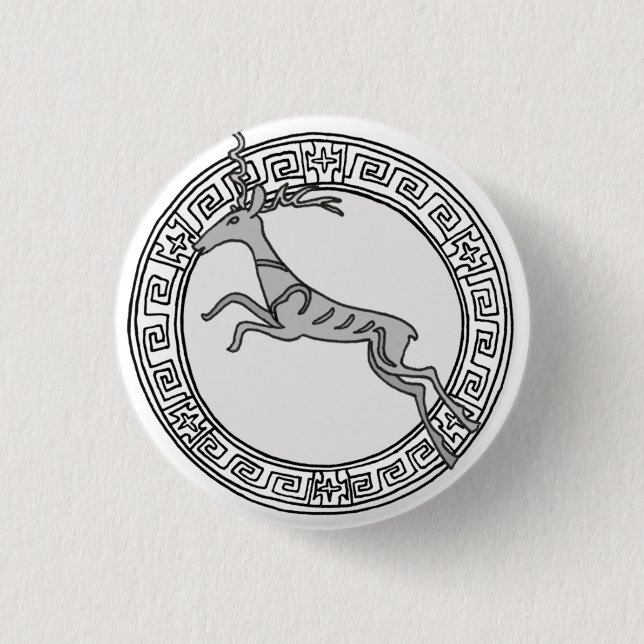 Rond 2,50 Cm Les Olympiens ! Artémis / Symbole Diana badge (Devant)