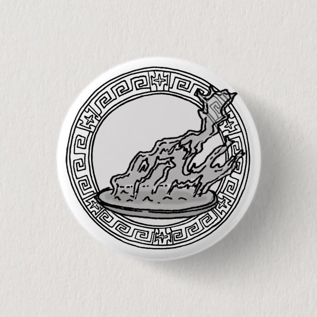 Rond 2,50 Cm Les Olympiens ! Symbole Hestia / Vesta badge (Devant)