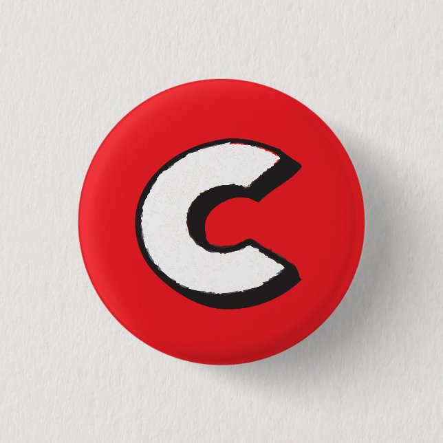 Rond 2,50 Cm Lettre C badge alphabet pin (Devant)