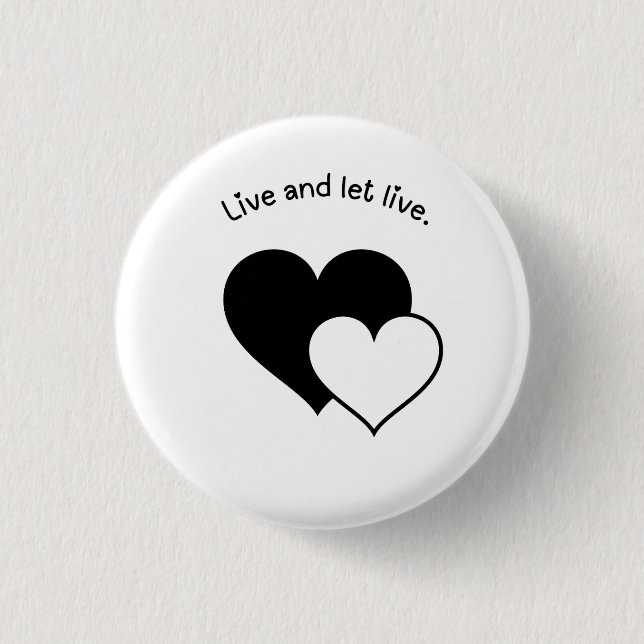 Rond 2,50 Cm Live and Let Live Button Badge (Devant)