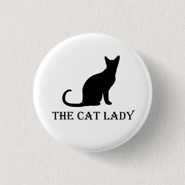Rond 2,50 Cm Madame Pinback Badge Button de chat (Devant)