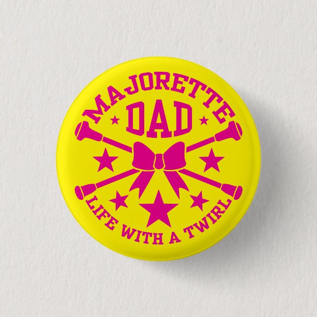 Rond 2,50 Cm Majorettes, Badge Majorette Papa (Devant)
