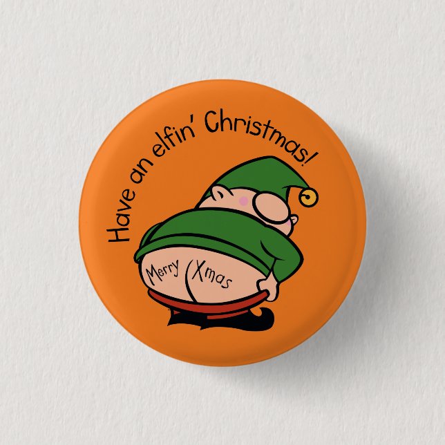 Rond 2,50 Cm Naughty Elves Cheek Christmas Badge (Devant)