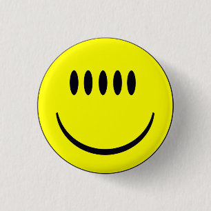 Rond 2,50 Cm Visage aux cinq yeux drôle bouton badge