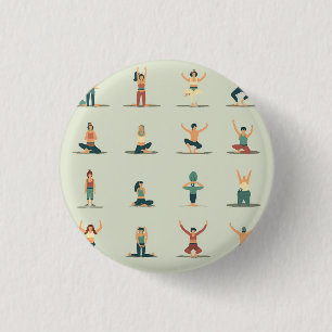 Rond 2,50 Cm Yoga, pilates, bouton à thème, badge à broche