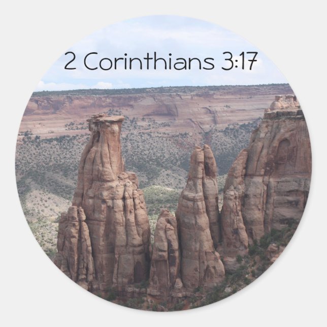 Rond 2 Corinthians 3:17 Colorado Nat'l Sticker Monument (Devant)