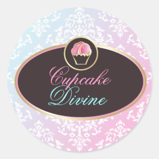 Rond 311 Cupcake Divine Dreamy Damask Sticker