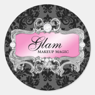 Rond 311 Glam Crazy Sticker noir Damask