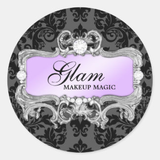 Rond 311 Lilac Glam Crazy Sticker noir Damask