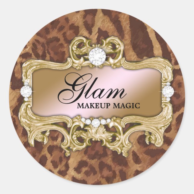 Rond 311 Pink Gold Glam Sticker noir Leopard (Devant)