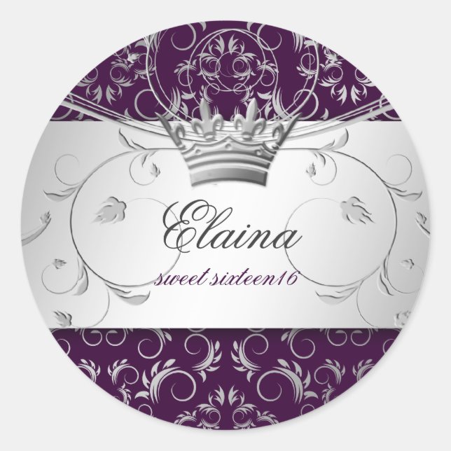Rond 311-Silver Divine | Sticker d'aubergine (Devant)