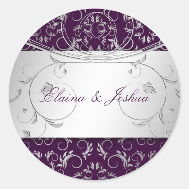 Rond 311-Silver Divine | Sticker d'aubergine (Devant)