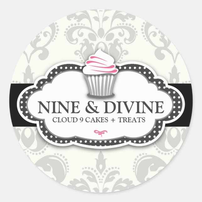 Rond 311 Sticker Cupcake Divine Grey (Devant)