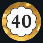 Rond 40 - Sticker en chiffres d'or<br><div class="desc">Design d'ornement. 40 - Sticker en chiffres d'or</div>