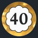 Rond 40 - Sticker en chiffres d'or<br><div class="desc">Design d'ornement. 40 - Sticker en chiffres d'or</div>